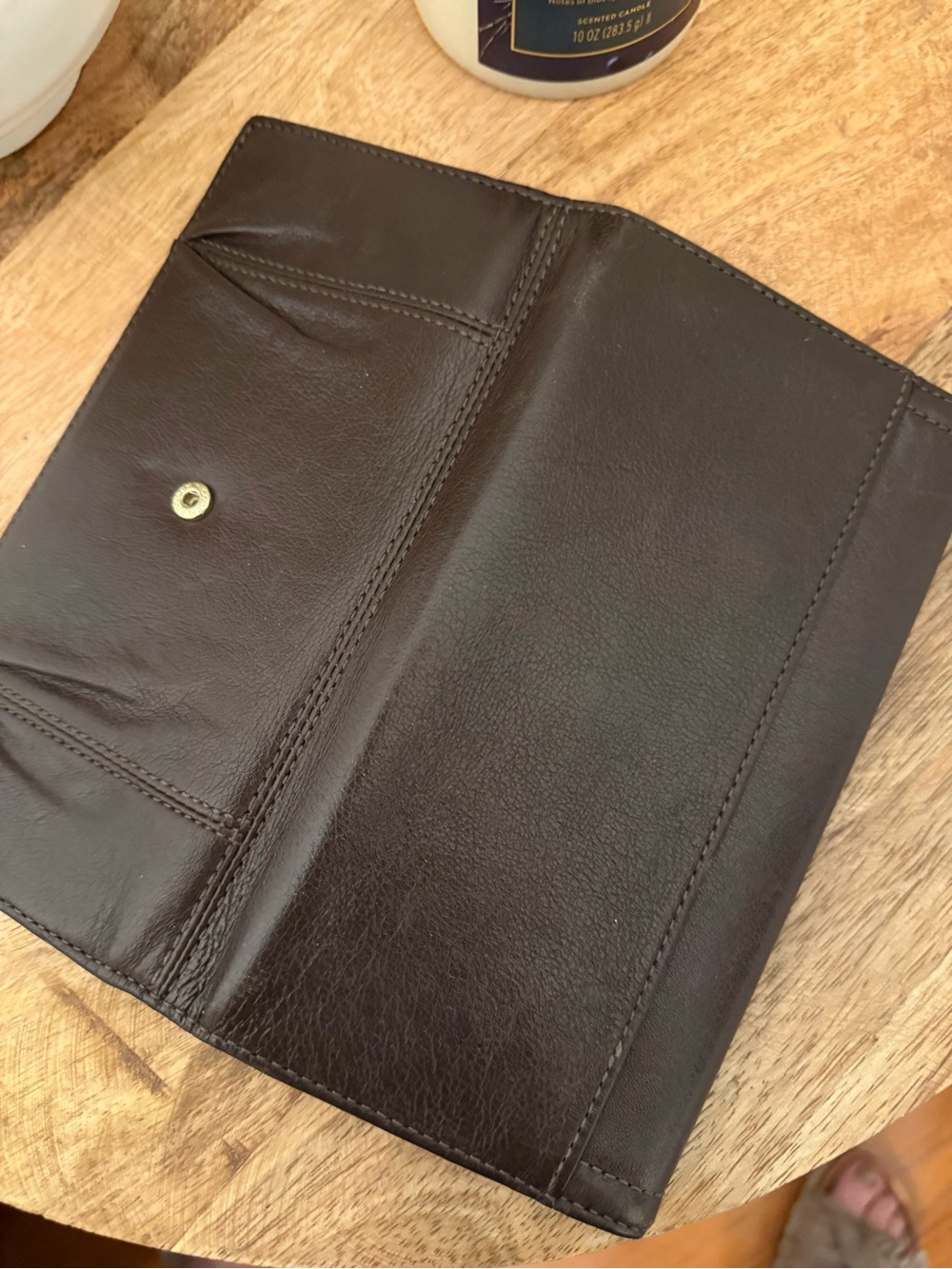 Coach Dark Brown Leather Continental Wallet with Gold Hardware - Picture 2 of 6